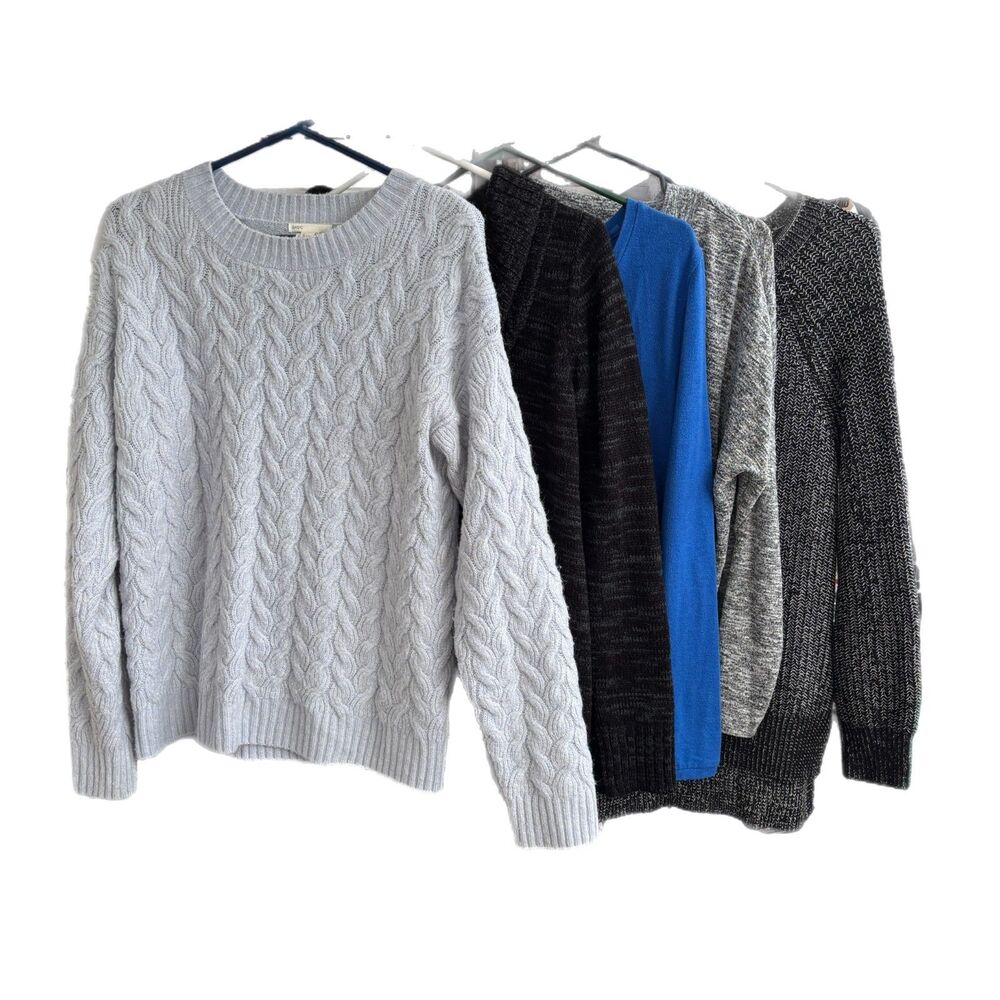 Womens Fall Winter Casual Cable Preppy Basic Cowl Neck Sweater Tops Medium